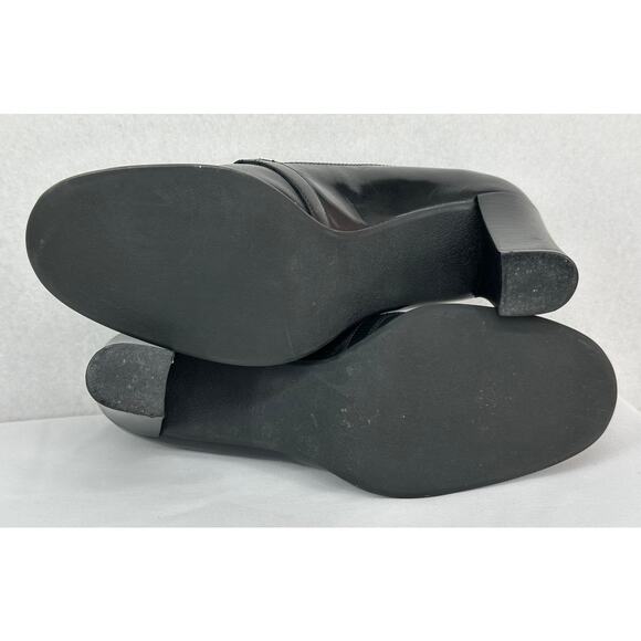 Franco Sarto Black Leather Mary Jane T Strap Round Toe Chunky Block Heels 7M - Picture 8 of 10